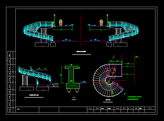 某城市人行悬索桥设计CAD施工图6