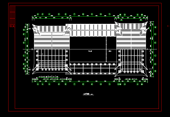 中式戏台、祠堂建筑设计CAD施工图2