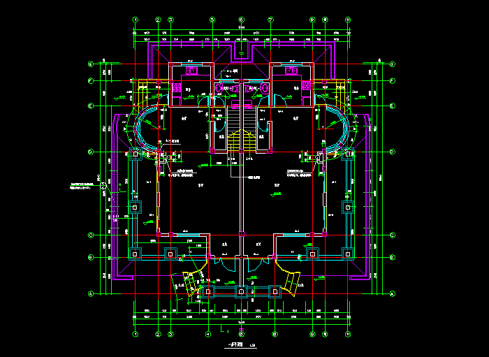 双联别墅建筑CAD设计详细图纸3