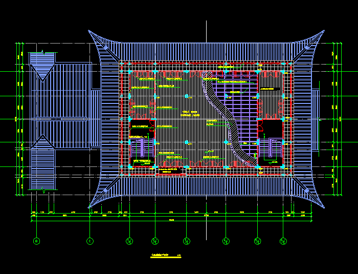 中式戏台、祠堂建筑设计CAD施工图4