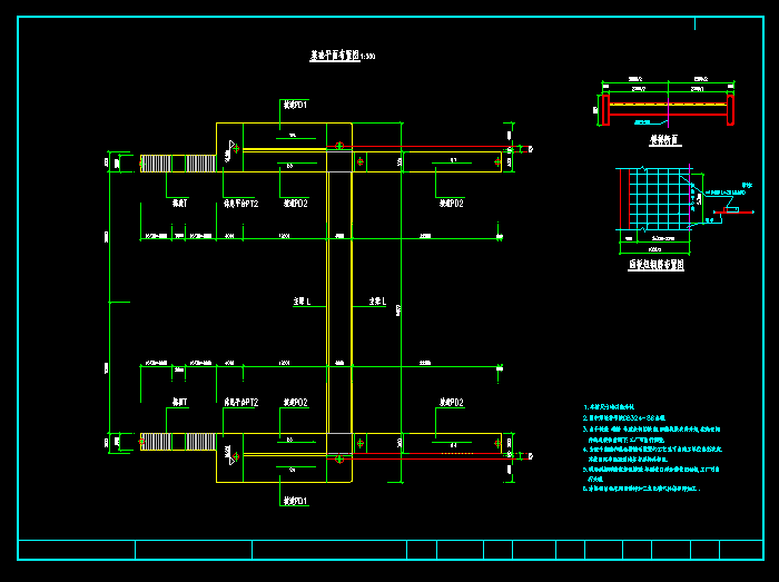 人行天桥工程CAD施工图5