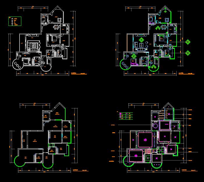 四房两厅高档住宅设计装饰CAD施工图6