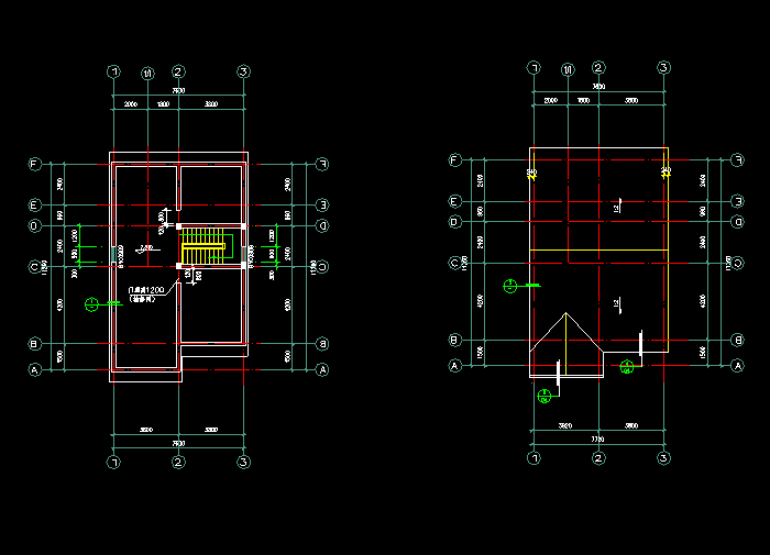双联别墅建筑CAD设计详细图纸6