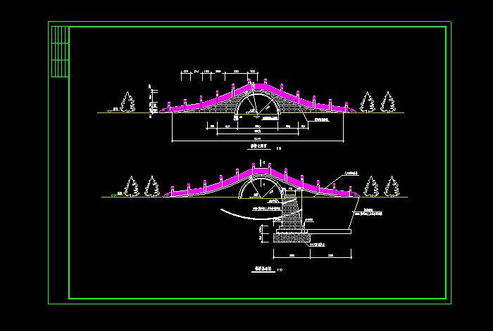古典石桥建筑CAD施工图1
