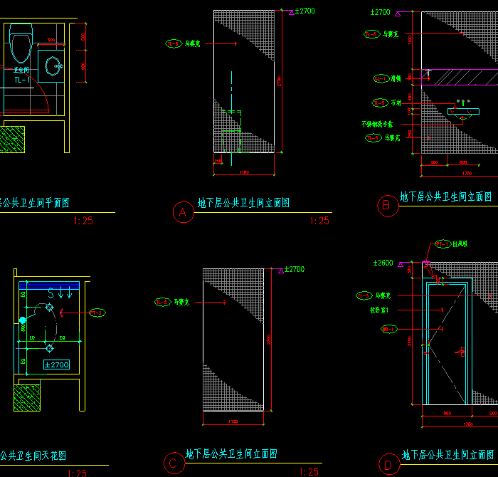 整套欧式别墅设计CAD装修图3