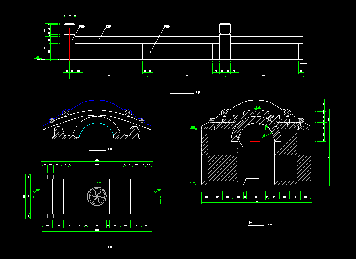 古桥诺干经 典样式CAD施工图6