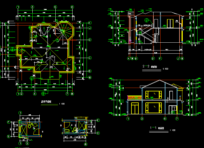 独栋别墅CAD建筑施工图3
