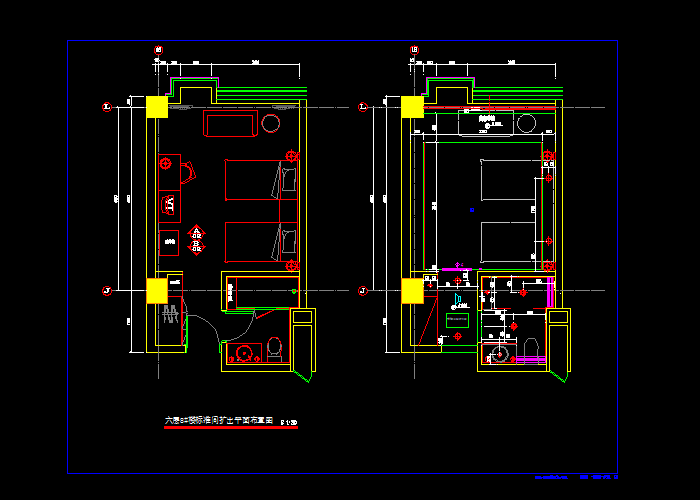酒店客房CAD设计施工图纸6