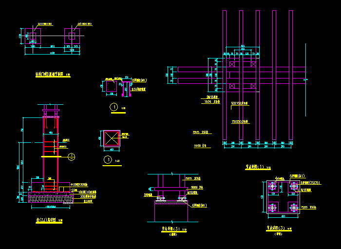 古建亭廊及花架CAD建筑施工设计图7