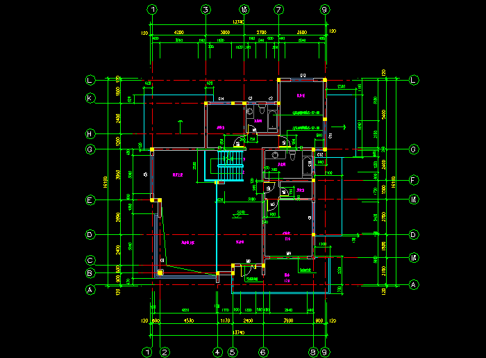 独栋别墅CAD建筑施工图7