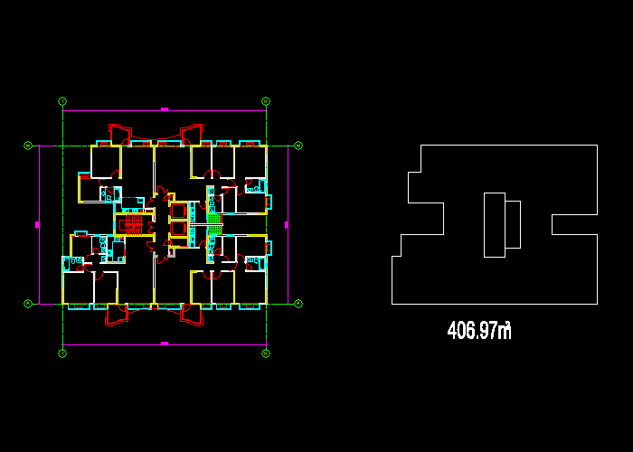 公寓楼层建筑施工图纸