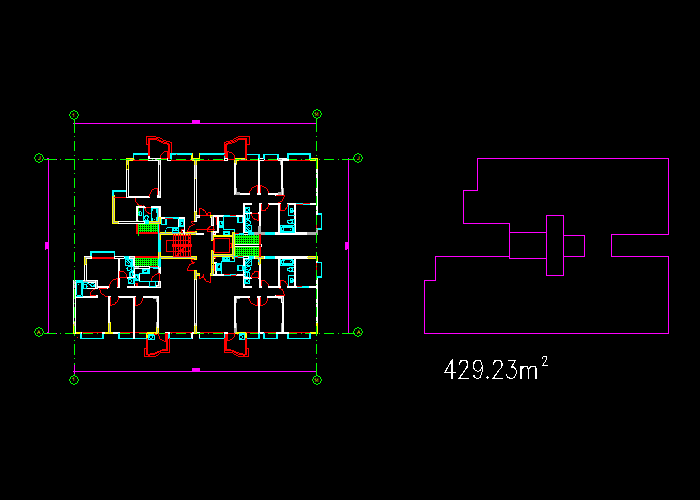 公寓楼层建筑施工图纸