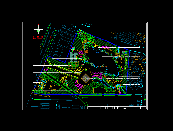 公园景观规划平面CAD建筑图2
