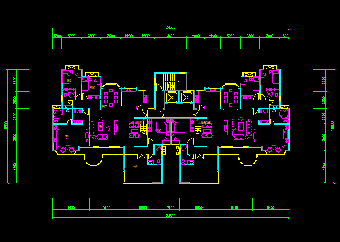 公寓楼层建筑施工图纸