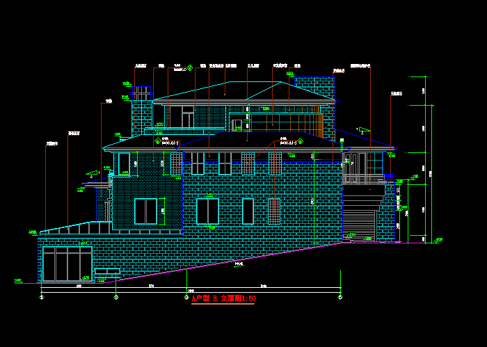 中国古典别墅建筑CAD施工图5