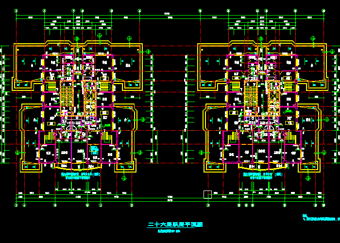 高层住宅楼平面建设施工图纸