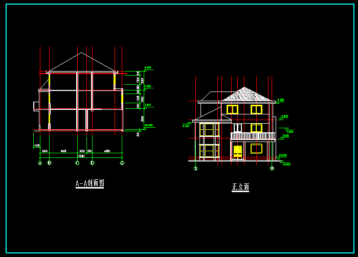 多层别墅建筑CAD施工图2