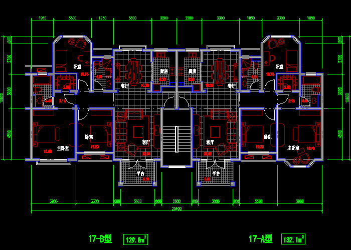 按面积分好类的住宅户型CAD图纸分享