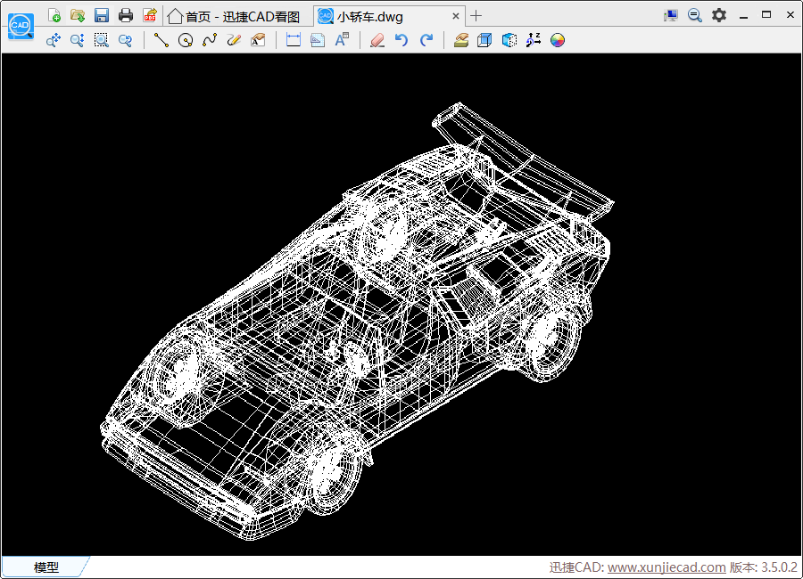 CAD图纸就会在迅捷CAD看图软件中打开显示