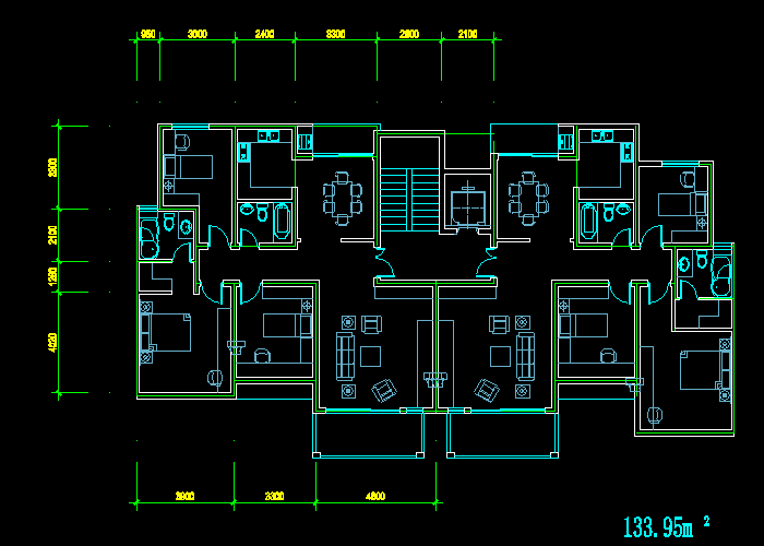 按面积分好类的住宅户型CAD图纸分享