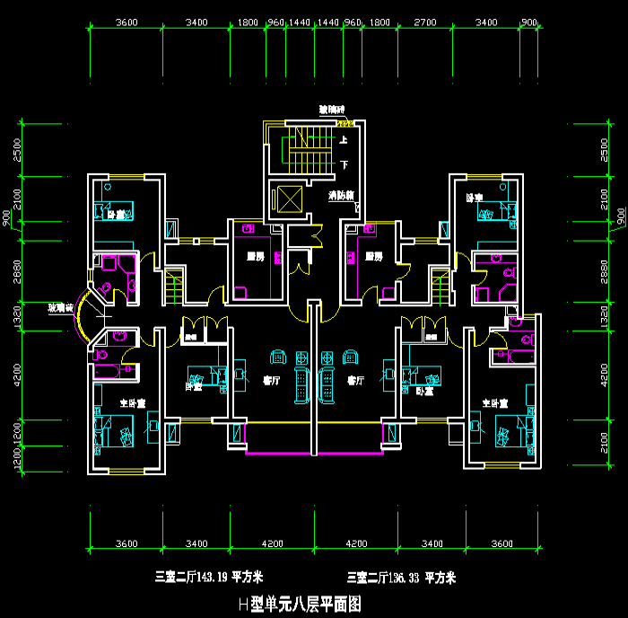 三室二厅自建房设计CAD施工图5