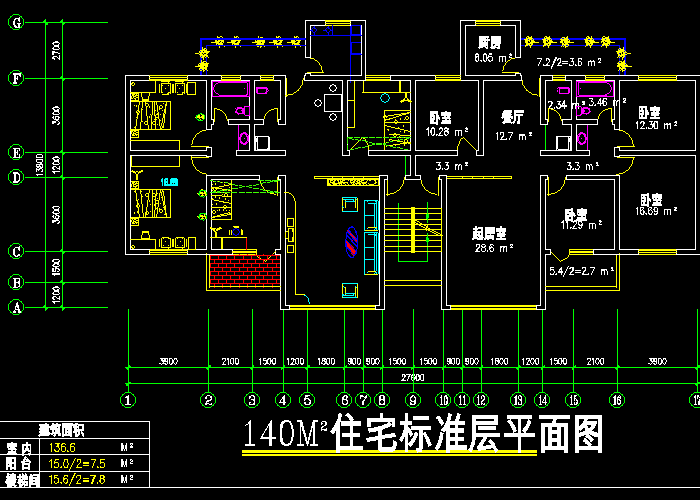 70种一梯两户户型CAD图纸