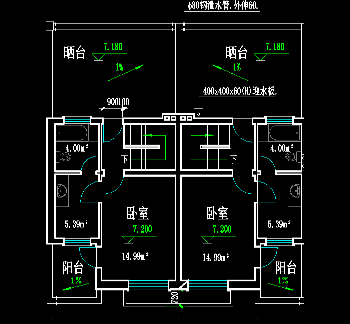 小型住宅楼室内设计CAD图纸
