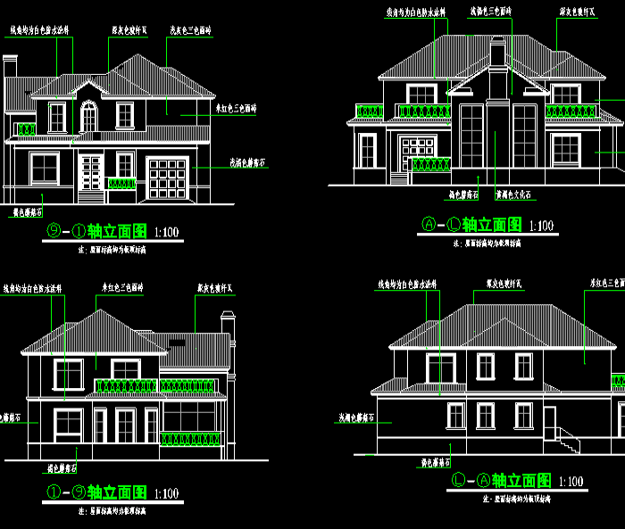 小区别墅建筑设计CAD图纸