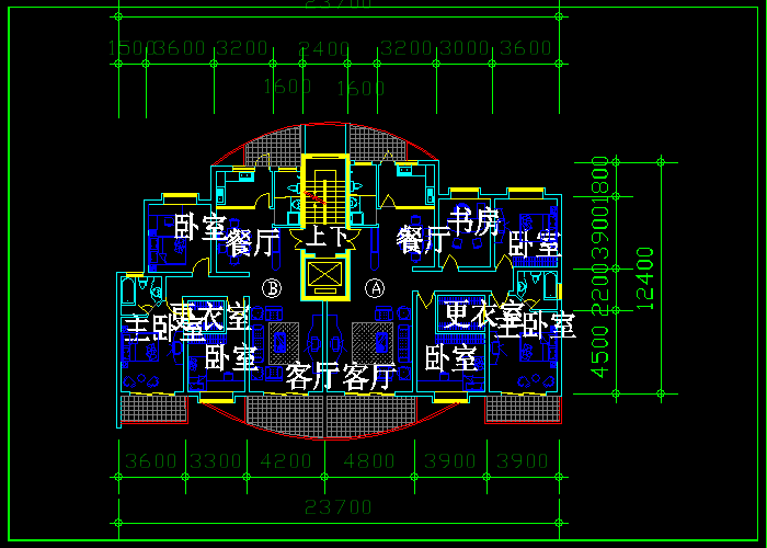 经典2户型住宅平面施工图分享