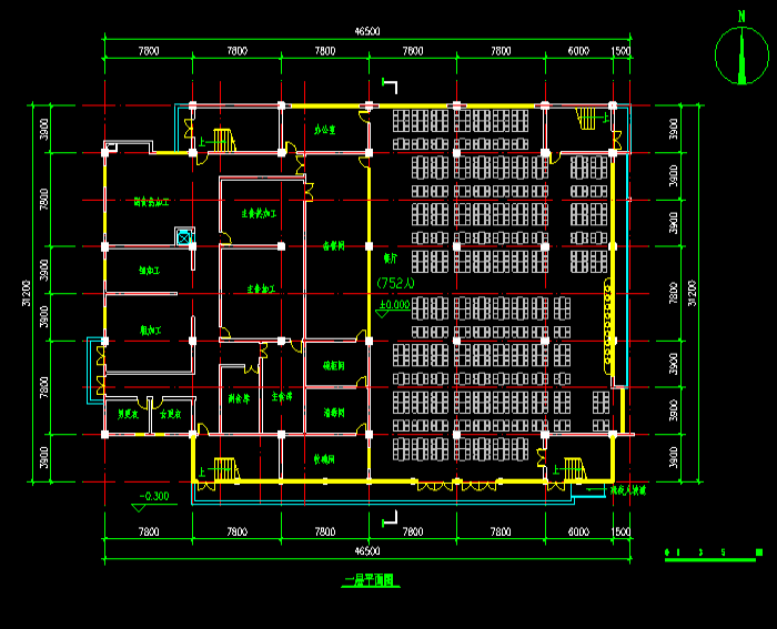 一套完整多功能食堂建筑CAD施工图