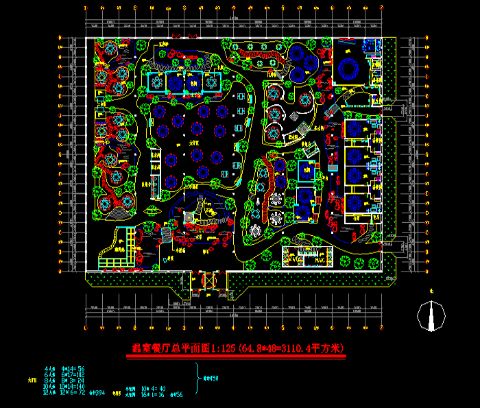 某生态餐厅平面CAD图纸4
