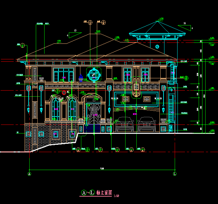 农村新型别墅建筑CAD施工图