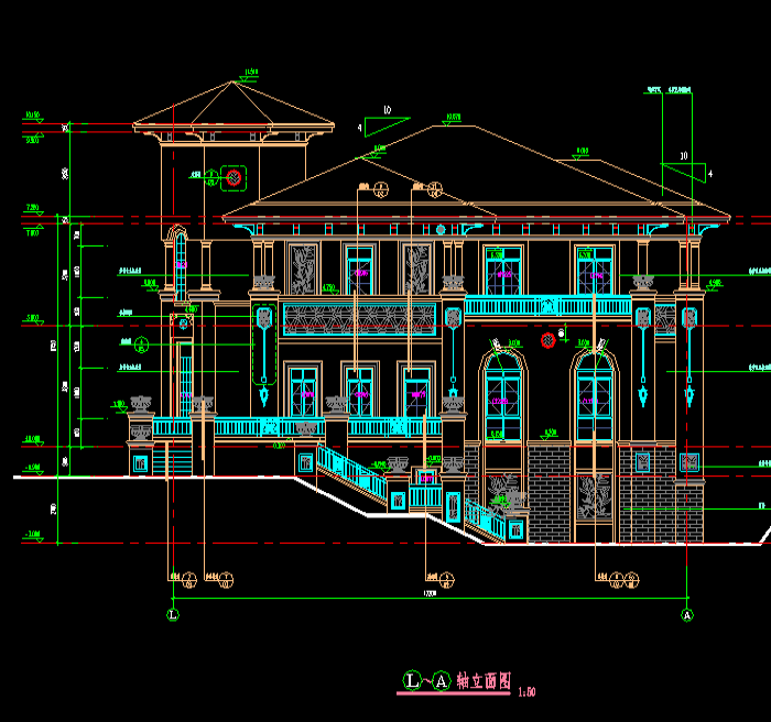 农村新型别墅建筑CAD施工图