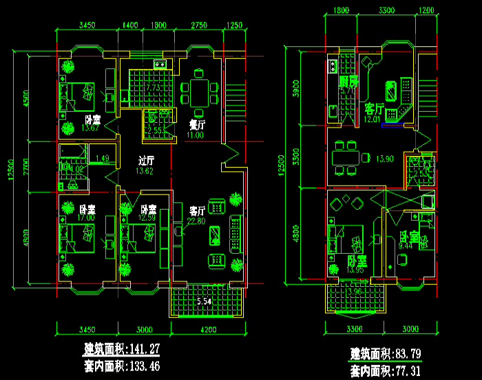 多层住宅楼CAD施工图