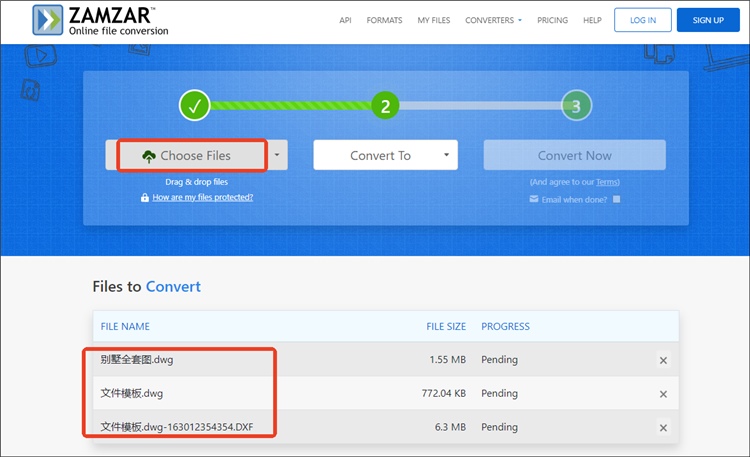 Zamzar在线网站操作步骤1